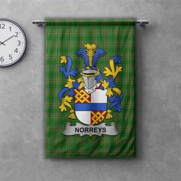 ScotsTee Shop Irish Norreys Clan Coat of Arms Irish Tartan Gonfalon Flag
