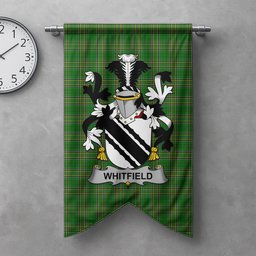ScotsTee Shop Irish Whitfield Clan Coat of Arms Irish Tartan Gonfalon Flag