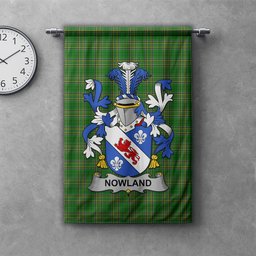 ScotsTee Shop Irish Nowland Clan Coat of Arms Irish Tartan Gonfalon Flag