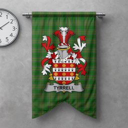 ScotsTee Shop Irish Tyrrell or Terrell Clan Coat of Arms Irish Tartan Gonfalon Flag