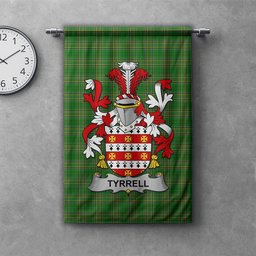ScotsTee Shop Irish Tyrrell or Terrell Clan Coat of Arms Irish Tartan Gonfalon Flag