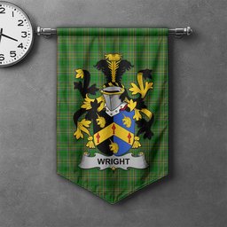 ScotsTee Shop Irish Wright Clan Coat of Arms Irish Tartan Gonfalon Flag