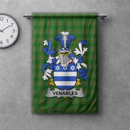 ScotsTee Shop Irish Venables Clan Coat of Arms Irish Tartan Gonfalon Flag