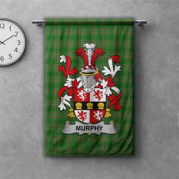 ScotsTee Shop Irish Murphy (Muskerry) Clan Coat of Arms Irish Tartan Gonfalon Flag
