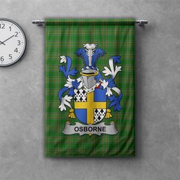 ScotsTee Shop Irish Osborne Clan Coat of Arms Irish Tartan Gonfalon Flag