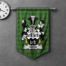 ScotsTee Shop Irish Yeates Clan Coat of Arms Irish Tartan Gonfalon Flag