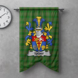 ScotsTee Shop Irish Tuohy or O'Toohey Clan Coat of Arms Irish Tartan Gonfalon Flag