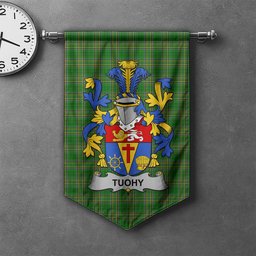 ScotsTee Shop Irish Tuohy or O'Toohey Clan Coat of Arms Irish Tartan Gonfalon Flag
