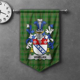 ScotsTee Shop Irish Whelan Clan Coat of Arms Irish Tartan Gonfalon Flag