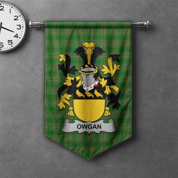 ScotsTee Shop Irish Owgan Clan Coat of Arms Irish Tartan Gonfalon Flag