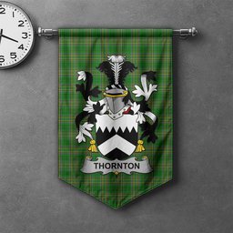 ScotsTee Shop Irish Thornton Clan Coat of Arms Irish Tartan Gonfalon Flag