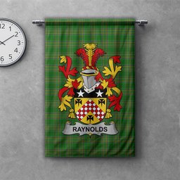ScotsTee Shop Irish Raynolds Clan Coat of Arms Irish Tartan Gonfalon Flag