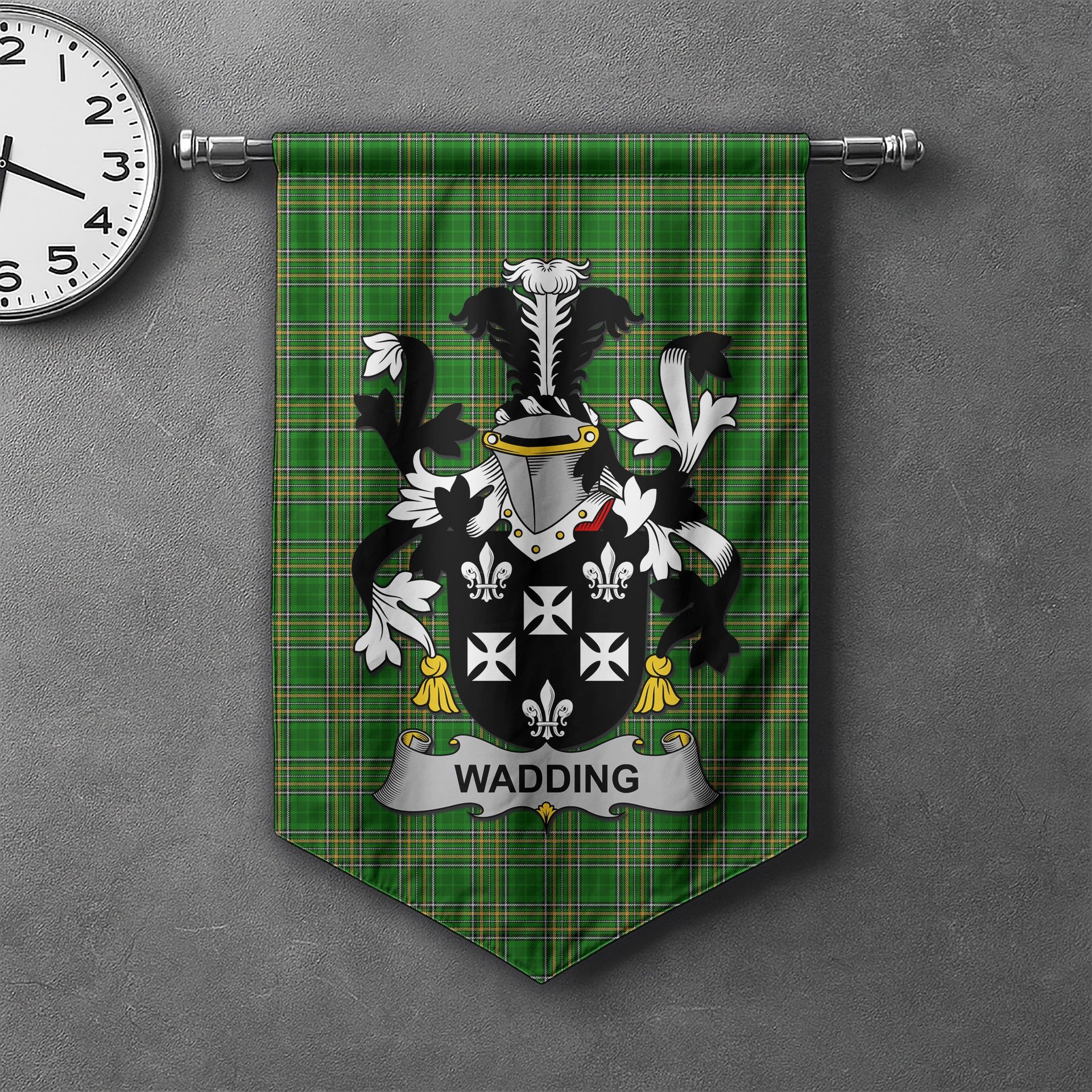 ScotsTee Shop Irish Wadding Clan Coat of Arms Irish Tartan Gonfalon Flag