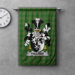ScotsTee Shop Irish Palliser Clan Coat of Arms Irish Tartan Gonfalon Flag