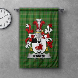ScotsTee Shop Irish Tennent Clan Coat of Arms Irish Tartan Gonfalon Flag