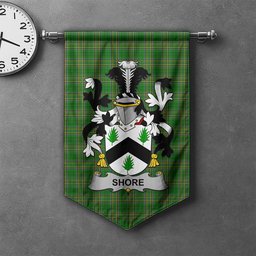 ScotsTee Shop Irish Shore Clan Coat of Arms Irish Tartan Gonfalon Flag