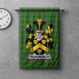 ScotsTee Shop Irish Wentworth Clan Coat of Arms Irish Tartan Gonfalon Flag