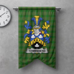 ScotsTee Shop Irish Townshend or Townsend Clan Coat of Arms Irish Tartan Gonfalon Flag