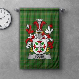 ScotsTee Shop Irish Toler or Toller Clan Coat of Arms Irish Tartan Gonfalon Flag