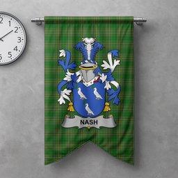 ScotsTee Shop Irish Nash or Naish Clan Coat of Arms Irish Tartan Gonfalon Flag
