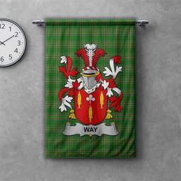 ScotsTee Shop Irish Way Clan Coat of Arms Irish Tartan Gonfalon Flag