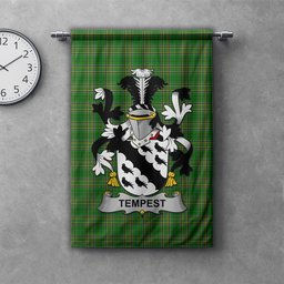 ScotsTee Shop Irish Tempest Clan Coat of Arms Irish Tartan Gonfalon Flag