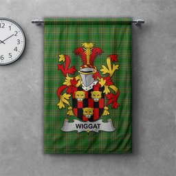 ScotsTee Shop Irish Wiggat Clan Coat of Arms Irish Tartan Gonfalon Flag