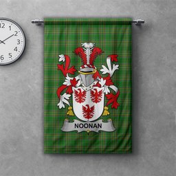 ScotsTee Shop Irish Noonan or O'Noonan Clan Coat of Arms Irish Tartan Gonfalon Flag