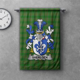 ScotsTee Shop Irish Sherlock Clan Coat of Arms Irish Tartan Gonfalon Flag