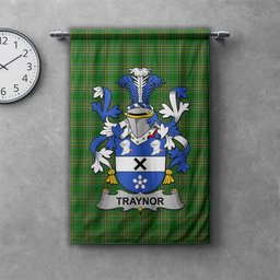 ScotsTee Shop Irish Traynor or Trainer Clan Coat of Arms Irish Tartan Gonfalon Flag