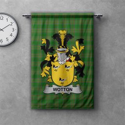 ScotsTee Shop Irish Wotton Clan Coat of Arms Irish Tartan Gonfalon Flag