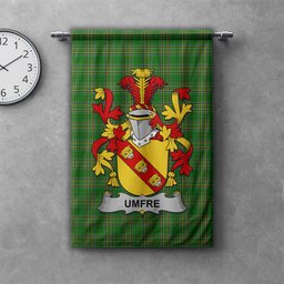 ScotsTee Shop Irish Umfre Clan Coat of Arms Irish Tartan Gonfalon Flag
