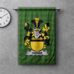 ScotsTee Shop Irish Tanner Clan Coat of Arms Irish Tartan Gonfalon Flag