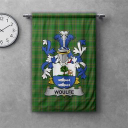 ScotsTee Shop Irish Woulfe Clan Coat of Arms Irish Tartan Gonfalon Flag