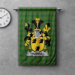 ScotsTee Shop Irish Trumbull or Turnbull Clan Coat of Arms Irish Tartan Gonfalon Flag