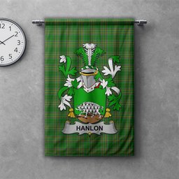 ScotsTee Shop Irish Hanlon or O'Hanlon Clan Coat of Arms Irish Tartan Gonfalon Flag