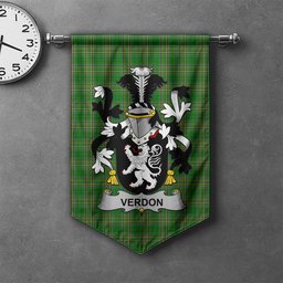 ScotsTee Shop Irish Verdon Clan Coat of Arms Irish Tartan Gonfalon Flag