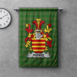 ScotsTee Shop Irish Poyntz Clan Coat of Arms Irish Tartan Gonfalon Flag