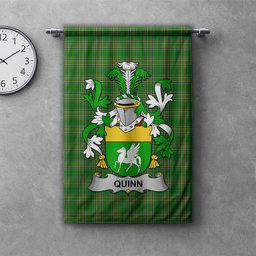 ScotsTee Shop Irish Quinn or O'Quin Clan Coat of Arms Irish Tartan Gonfalon Flag