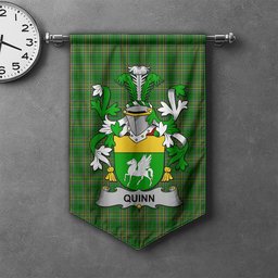 ScotsTee Shop Irish Quinn or O'Quin Clan Coat of Arms Irish Tartan Gonfalon Flag