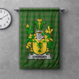 ScotsTee Shop Irish Sheridan Clan Coat of Arms Irish Tartan Gonfalon Flag