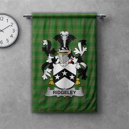 ScotsTee Shop Irish Ridgeley Clan Coat of Arms Irish Tartan Gonfalon Flag
