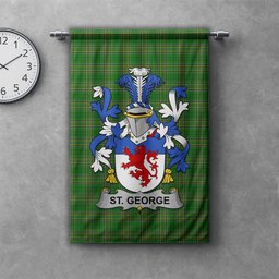 ScotsTee Shop Irish St. George Clan Coat of Arms Irish Tartan Gonfalon Flag