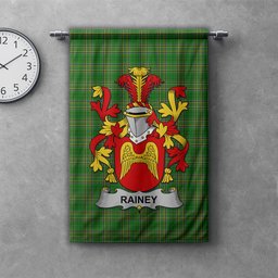 ScotsTee Shop Irish Rainey Clan Coat of Arms Irish Tartan Gonfalon Flag