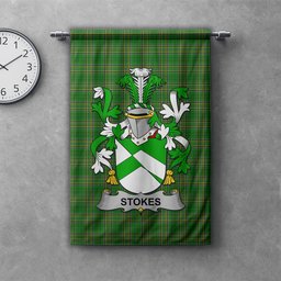 ScotsTee Shop Irish Stokes Clan Coat of Arms Irish Tartan Gonfalon Flag