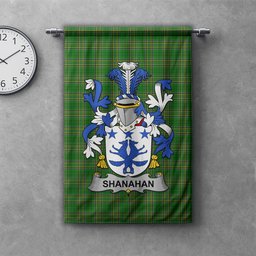 ScotsTee Shop Irish Shanahan or O'Shanahan Clan Coat of Arms Irish Tartan Gonfalon Flag