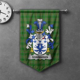 ScotsTee Shop Irish Shanahan or O'Shanahan Clan Coat of Arms Irish Tartan Gonfalon Flag
