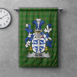 ScotsTee Shop Irish Olde Clan Coat of Arms Irish Tartan Gonfalon Flag