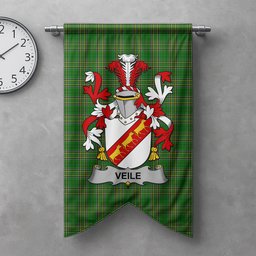 ScotsTee Shop Irish Veile or Veale Clan Coat of Arms Irish Tartan Gonfalon Flag