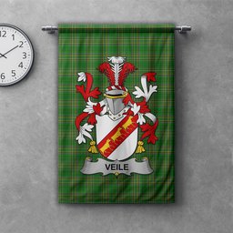 ScotsTee Shop Irish Veile or Veale Clan Coat of Arms Irish Tartan Gonfalon Flag